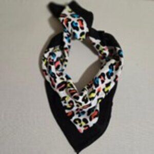 100 % Cotton Colorful Scarf Leopard Animal Print 21x21"